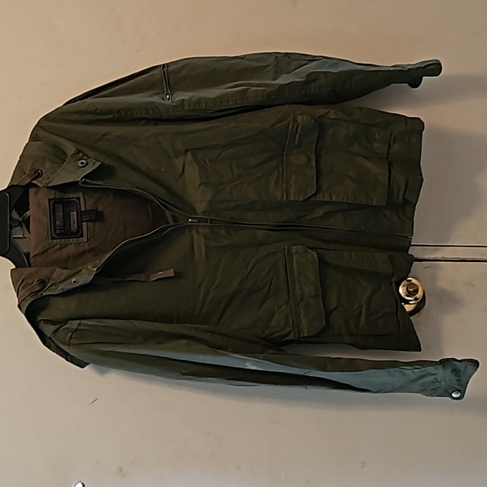 Green military style jacket